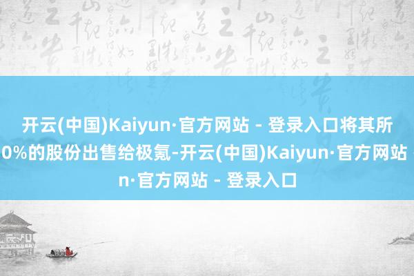 开云(中国)Kaiyun·官方网站 - 登录入口将其所合手领克30%的股份出售给极氪-开云(中国)Kaiyun·官方网站 - 登录入口