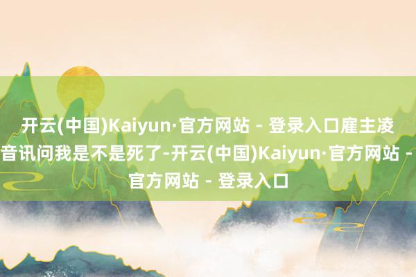 开云(中国)Kaiyun·官方网站 - 登录入口雇主凌晨三点发音讯问我是不是死了-开云(中国)Kaiyun·官方网站 - 登录入口