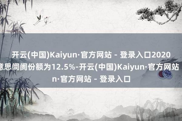 开云(中国)Kaiyun·官方网站 - 登录入口2020年其在好意思阛阓份额为12.5%-开云(中国)Kaiyun·官方网站 - 登录入口