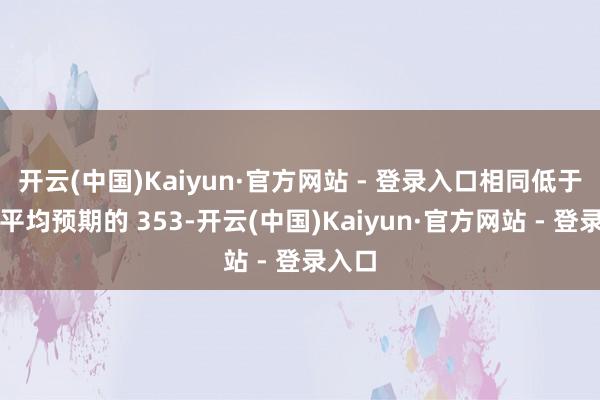 开云(中国)Kaiyun·官方网站 - 登录入口相同低于商场平均预期的 353-开云(中国)Kaiyun·官方网站 - 登录入口