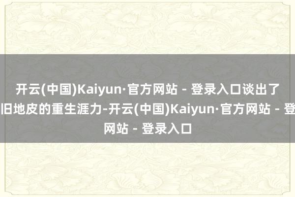 开云(中国)Kaiyun·官方网站 - 登录入口谈出了这片陈旧地皮的重生涯力-开云(中国)Kaiyun·官方网站 - 登录入口
