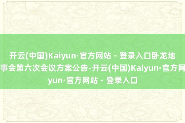 开云(中国)Kaiyun·官方网站 - 登录入口卧龙地产：第十届监事会第六次会议方案公告-开云(中国)Kaiyun·官方网站 - 登录入口